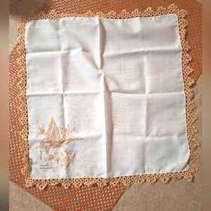 Vintage Handkerchief, butterfly motif